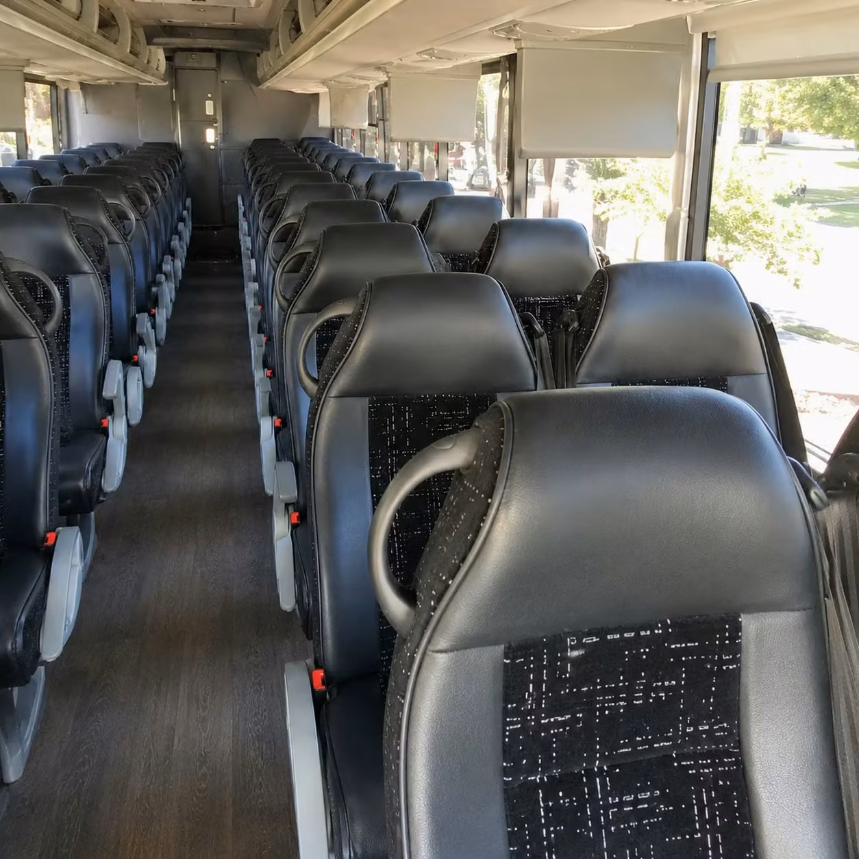 56 passenger charter bus inside